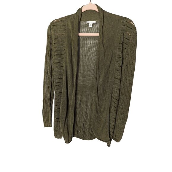 Cato Army Green Cardigan Open Front Size XS - Picture 1 of 5